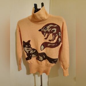 Vintage Escada Fox Mock Neck Sweater